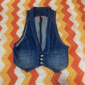 Retro denim vest